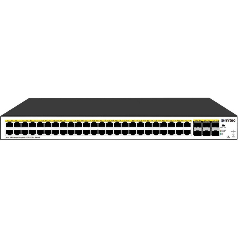 Ernitec ELECTRA-M248-1GB-900W Managed L3 Switch - 48x Gigabit/10G SFP PoE 900W Rackmount