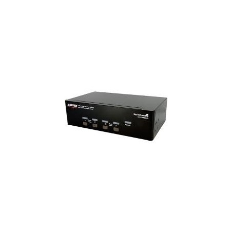 StarTech.com 4 Port Dual DVI USB KVM Switch - Umschalter mit Audio und USB2.0 Hub - KVM-/Audio-/USB-Switch - USB - 4 x KVM/Audi