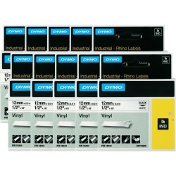 DYMO Schriftband 10er Set 18444 (10x) Bandfarbe: Weiß Schriftfarbe:Schwarz 12 mm 5.5 m (S0718600 (10x))