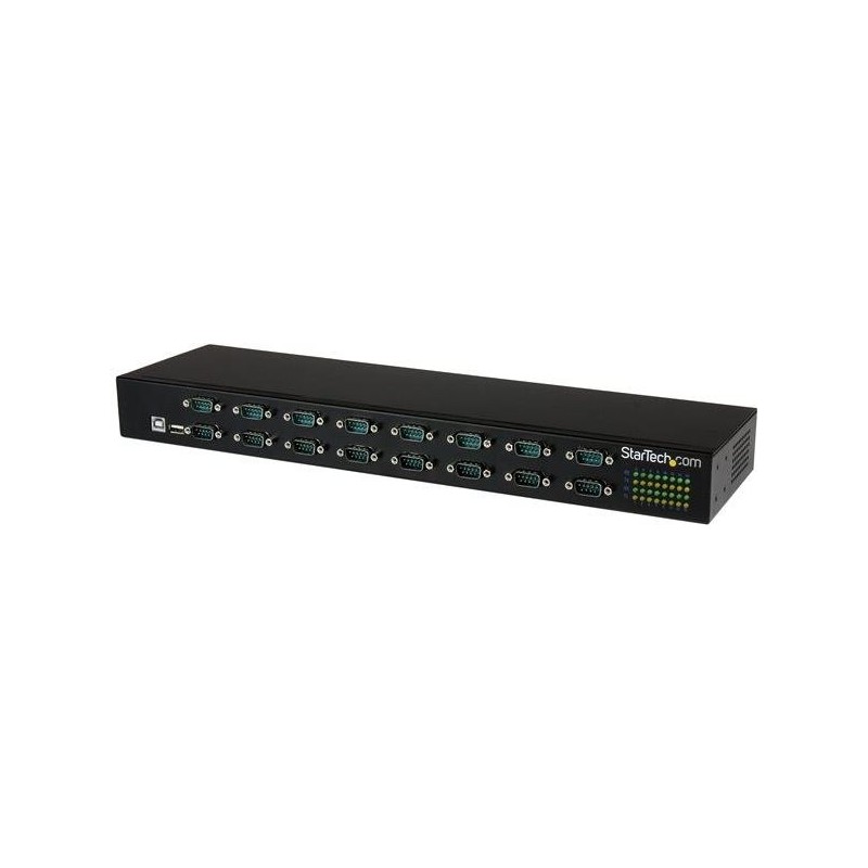 StarTech.com 16 Port USB to Serial Adapter Hub - USB to RS232 Daisy Chain - Serieller Adapter - USB2.0 - RS-232 x 16 - Schwarz