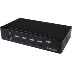 StarTech.com 4-Port DisplayPort KVM Switch With Built-in USB3.0 Hub - 4K - KVM-/USB-Switch - USB - 4 x KVM/Audio/USB + 3 x Supe