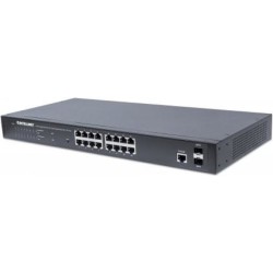 Intellinet 16-Port Gigabit Ethernet PoE+ Web-Managed Switch with 2 SFP Ports - Switch - verwaltet - 16 x 10/100/1000 + 2 x SFP