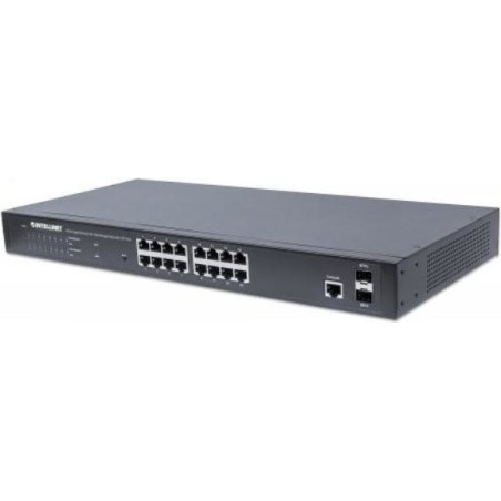 Intellinet 16-Port Gigabit Ethernet PoE+ Web-Managed Switch with 2 SFP Ports - Switch - verwaltet - 16 x 10/100/1000 + 2 x SFP
