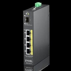Zyxel RGS100-5P - Switch - unmanaged - 4 x 10/100/1000 (PoE+) + 1 x Fast Ethernet/Gigabit SFP - an DIN-Schiene montierbar, an R