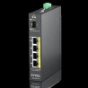 Zyxel RGS100-5P - Switch - unmanaged - 4 x 10/100/1000 (PoE+) + 1 x Fast Ethernet/Gigabit SFP - an DIN-Schiene montierbar, an R