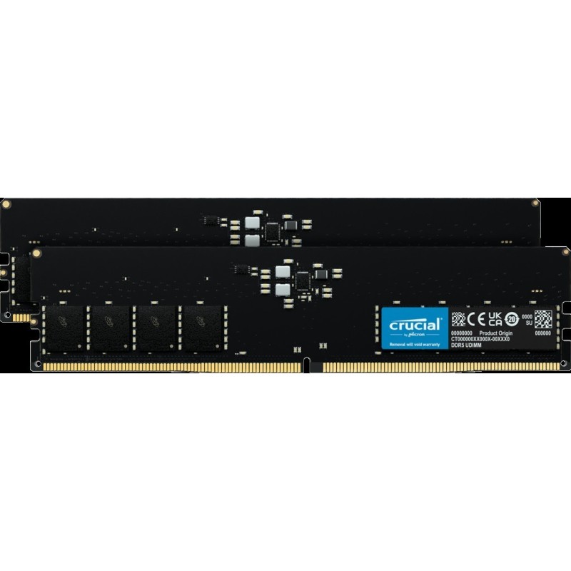 Micron Crucial - DDR5 - Kit - 32GB: 2 x 16GB - DIMM 288-PIN - 5600 MHz / PC5-44800 - CL46 (CT2K16G56C46U5)