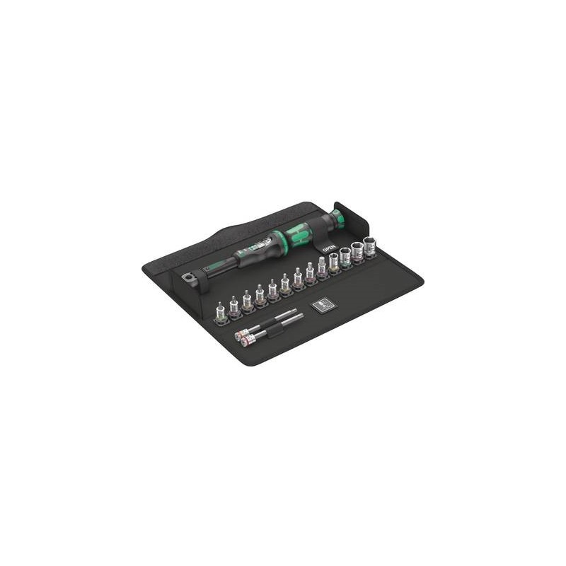 Wera Bicycle Set Torque 1 - Drehmomentschlüssel mit Ratschenfunktion und Bit- sowie Steckschlüsselsatz - 16 Stücke - 1/4" - 2,5
