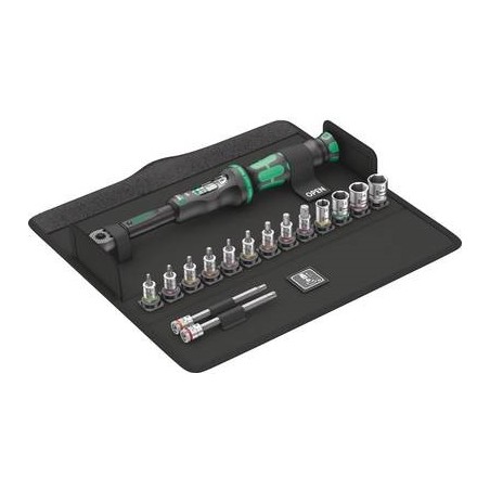 Wera Bicycle Set Torque 1 - Drehmomentschlüssel mit Ratschenfunktion und Bit- sowie Steckschlüsselsatz - 16 Stücke - 1/4" - 2,5