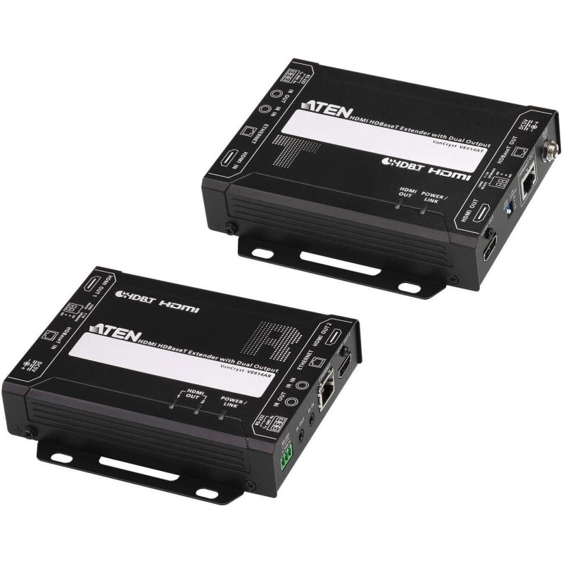 ATEN VE814A HDMI HDBaseT Extender with Dual Output - Sender und Empfänger - Video-, Audio-, Infrarot- und serielle Erweiterung