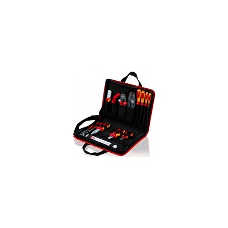 Knipex Werkzeugtasche Kompakt Elektro - Schwarz - Rot - Polyester - 8 Taschen - 410 mm - 290 mm - 60 mm (00 21 11)