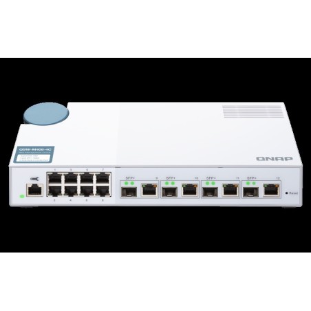 QNAP QSW-M408-4C - Switch - managed - 8 x 10/100/1000 + 4 x C 10 G-Bit SFP+ - Desktop
