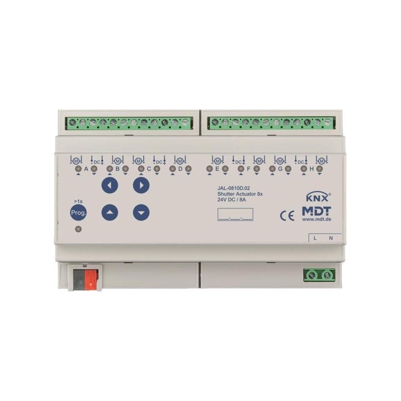 MDT JAL-0810D.02 Jalousieaktor 8-fach, 8TE, 24VDC, 8A (JAL-0810D.02)