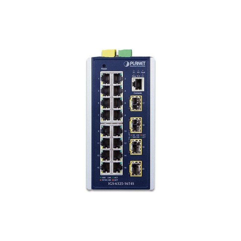 PLANET IGS-6325-16T4S - Switch - L3 - managed - 16 x 10/100/1000 + 4 x Gigabit SFP - an DIN-Schiene montierbar, wandmontierbar