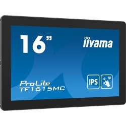 iiyama ProLite TF1615MC-B1, 39,6cm (15.6"), Projected Capacitive, 10 TP, Full HD, Kit (USB), schwarz Touchmonitor (rahmenlos, o