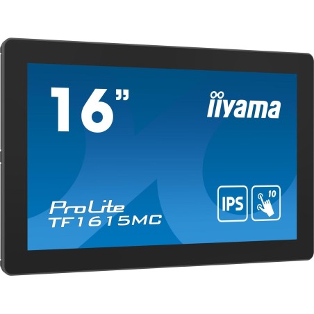 iiyama ProLite TF1615MC-B1, 39,6cm (15.6"), Projected Capacitive, 10 TP, Full HD, Kit (USB), schwarz Touchmonitor (rahmenlos, o
