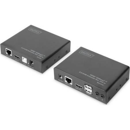 DIGITUS DS-55505 - Extender Set - KVM-/Audio-/USB-Extender - HDBaseT 2.0 - USB - bis zu 100 m