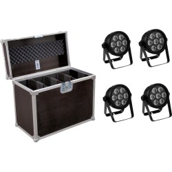 EUROLITE Set 4x LED 7C-7 Silent Slim Spot + Case (20000583)