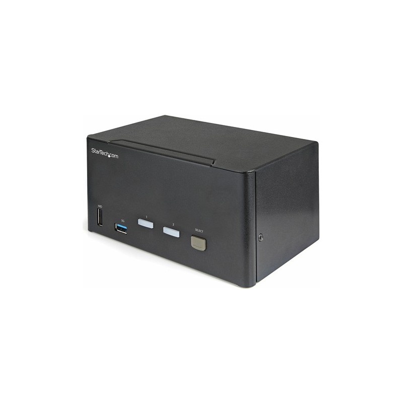 StarTech.com 2 Port DisplayPort KVM Switch - 4K 60 Hz UHD HDR - DP 1.2 KVM Umschalter mit USB 3.0 Hub mit 2 Anschlüssen (5 Gbit