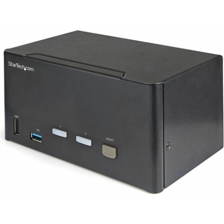 StarTech.com 2 Port DisplayPort KVM Switch - 4K 60 Hz UHD HDR - DP 1.2 KVM Umschalter mit USB 3.0 Hub mit 2 Anschlüssen (5 Gbit
