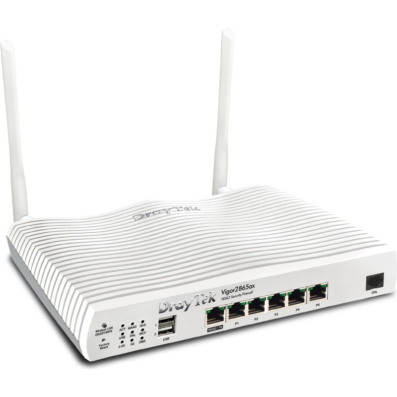 Draytek Vigor 2865ax WLAN-Router Gigabit Ethernet Dual-Band (2,4 GHz/5 GHz) Weiß (v2865ax-B-DE-AT-CH)