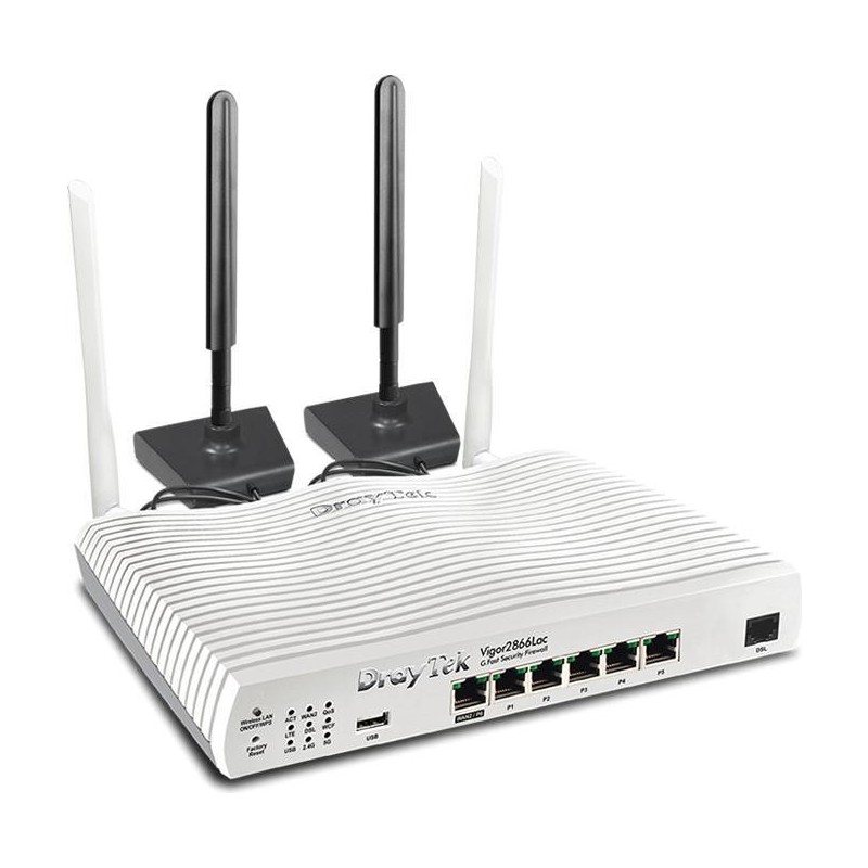 Draytek Vigor 2866L WLAN-Router Gigabit Ethernet Dual-Band (2,4 GHz/5 GHz) 4G Weiß (V2866L-DE-AT-CH)