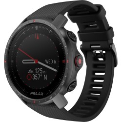 Polar Grit X Pro - Schwarz DLC - Sportuhr mit Band - Fluorkautschuk (FKM) - schwarz - Bandgröße: M/L - Anzeige 3 cm (1.2") - Bl