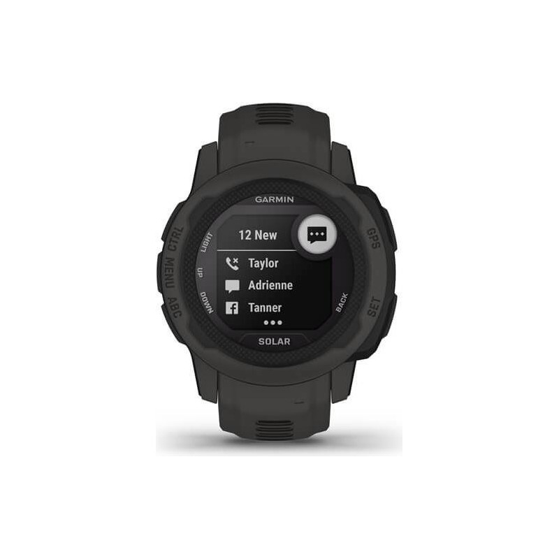 Garmin Instinct 2S Solar - 40 mm - Carbon-Schwarz - Sportuhr mit Band - Silikon - Handgelenkgröße: 112-180 mm - einfarbig - 32M