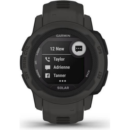 Garmin Instinct 2S Solar - 40 mm - Carbon-Schwarz - Sportuhr mit Band - Silikon - Handgelenkgröße: 112-180 mm - einfarbig - 32M